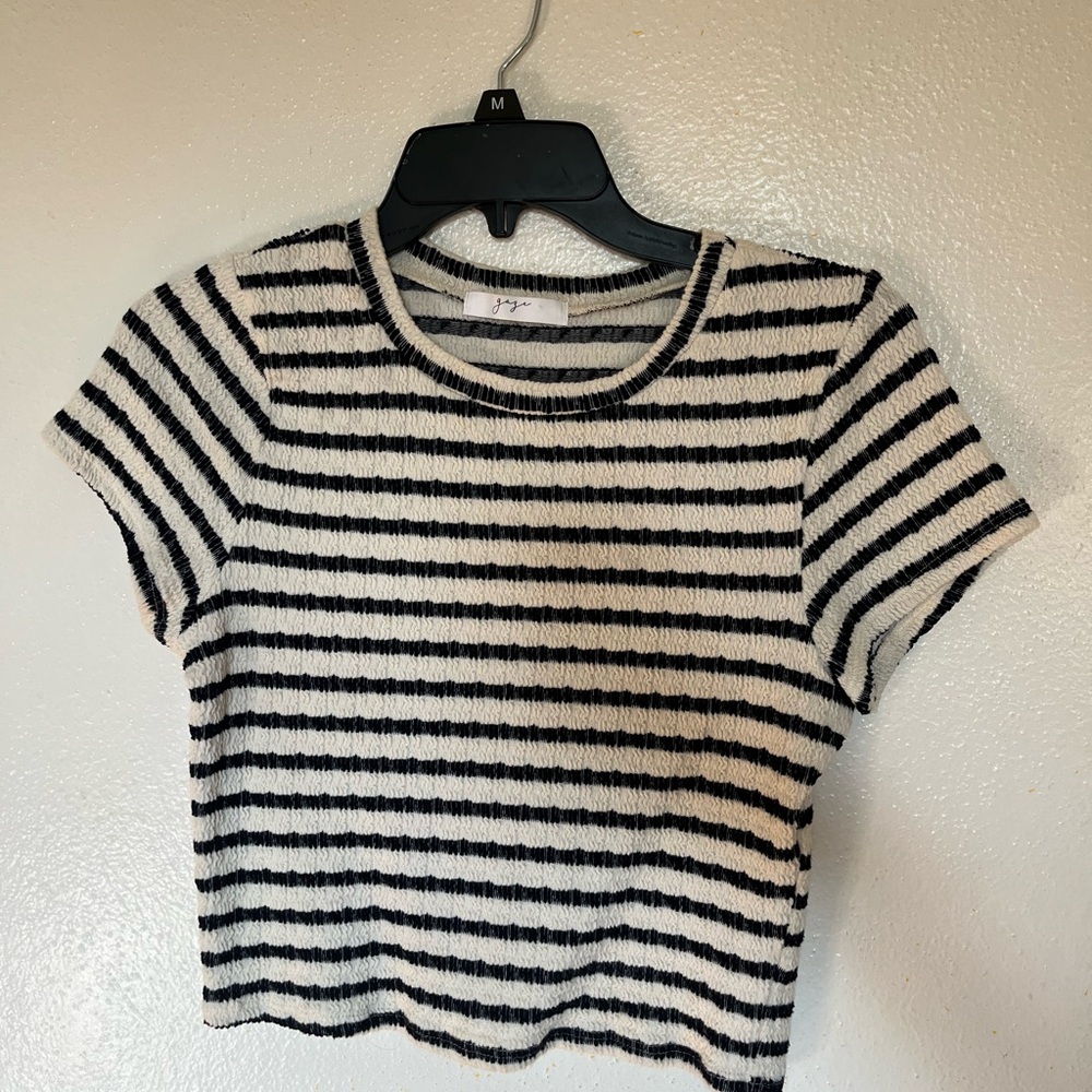 Striped Black and White Women's Top